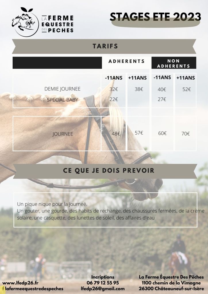 Stages d'été à la ferme équestre des Pêches !